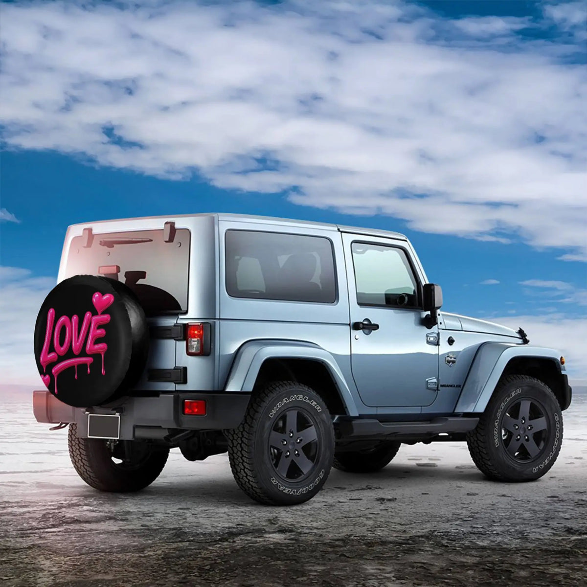Pink Drip LOVE Graphic Tire Cover for SUV Truck Spare Wheel Protector