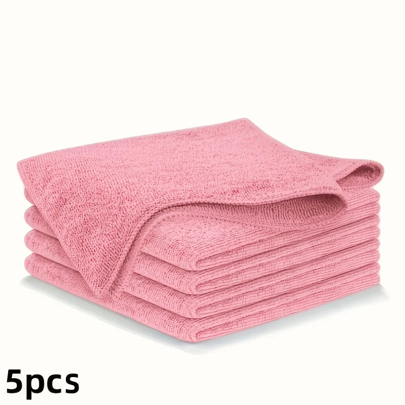1-50Pcs Light Pink Microfiber Kitchen Towels Super Absorbent Soft Durable Cleaning Cloths Glass Countertops Pans Bowls Faucets