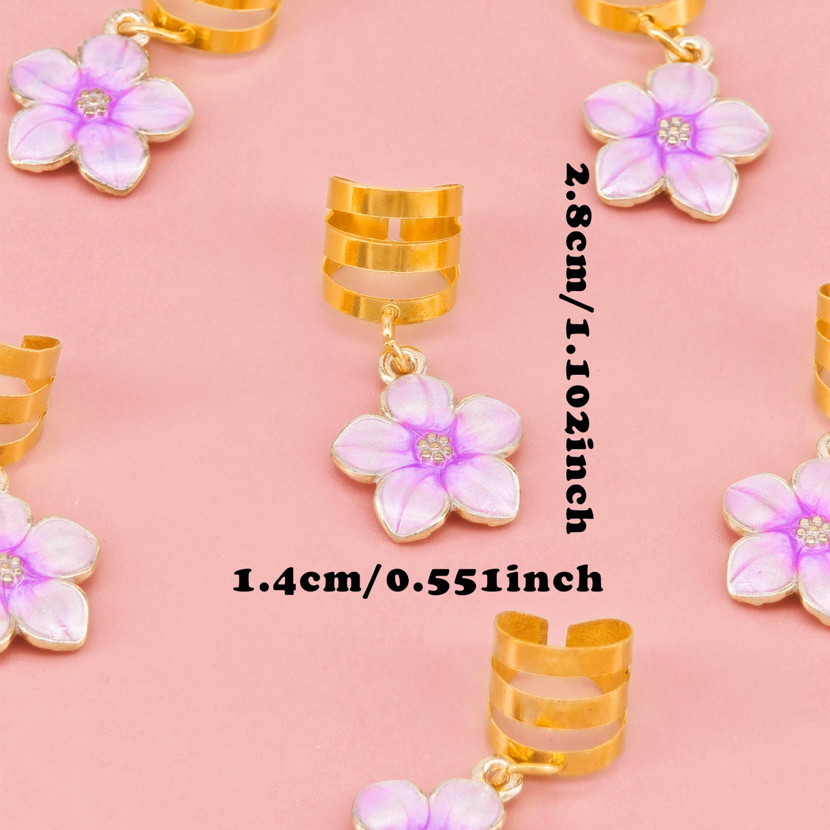 6pcs Flower Decor Hair Clip, Dreadlocks Beads Hair Braid Rings Clips Dread  Decoration/Accessories Jewelry Music festival