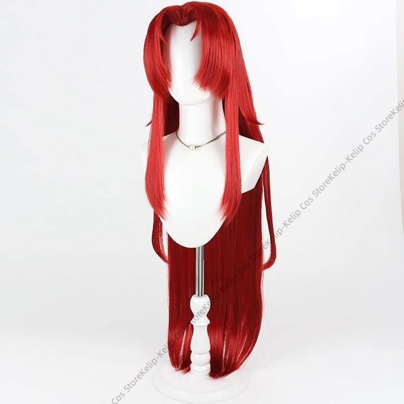 Library of Ruina Kali Cosplay Wig Long Straight Dark Red Hair Widow's Peak Hairline Halloween  Comic Con Costume Accessory