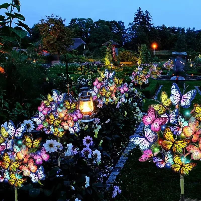 for  42 LED Solar Butterfly Dragonfly Bee Garden Light Outdoor IP66 Holiday Party Christmas Landscape Access Garden Lawn