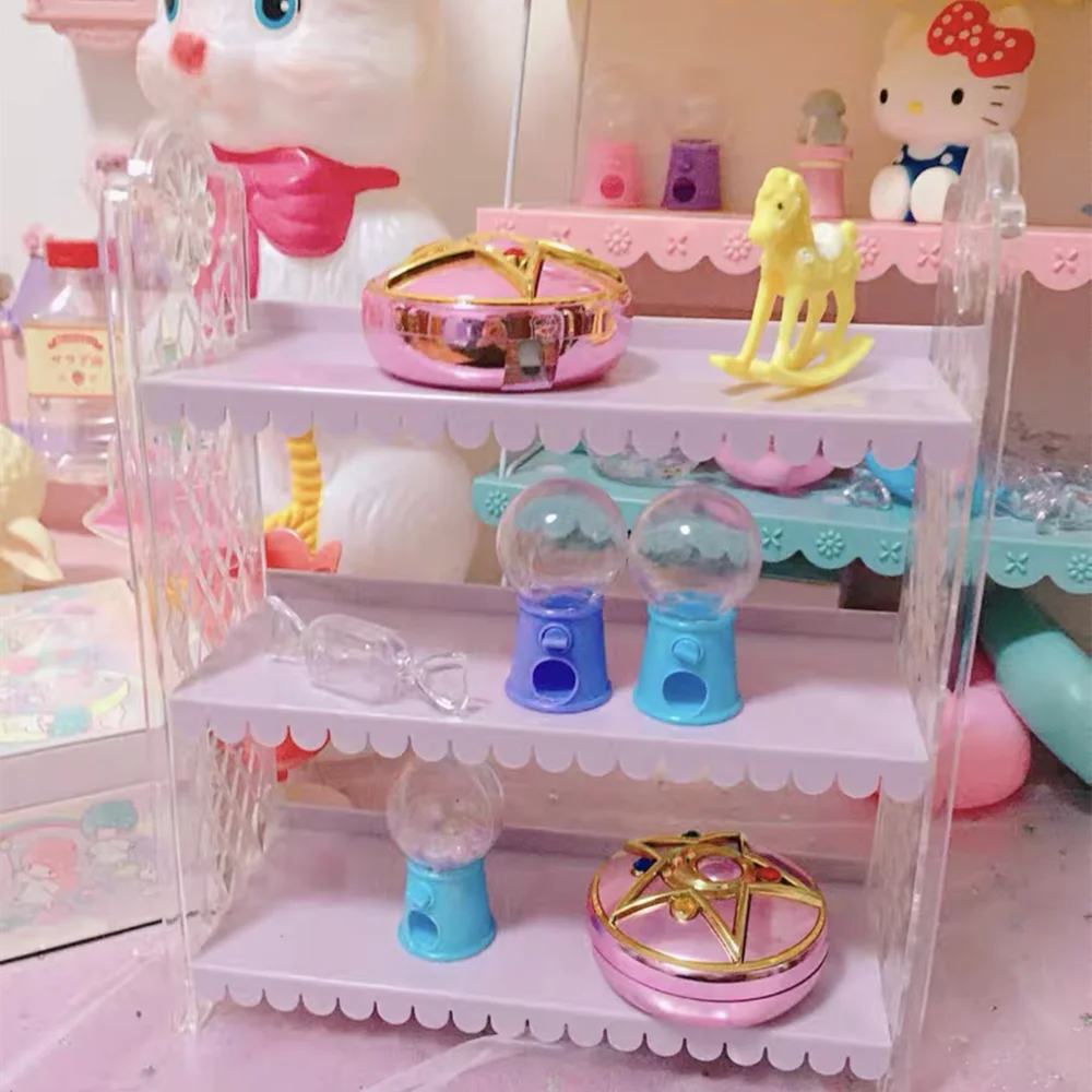 Desktop Folding Storage Rack, Pink, Foldable, Dormitory Storage Artifact, Desk, Girl Sundries, Decorative, 3-Layer