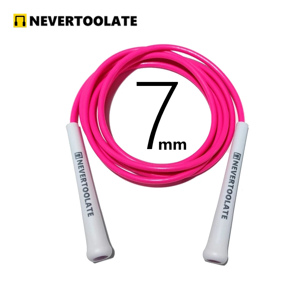 7mm diameter PVC AND PU MATERIAL ROPE LOW MIDDLE HIGHT TEMPERATURE 15.5cm long handle heavy skip jump skipping roep fitness