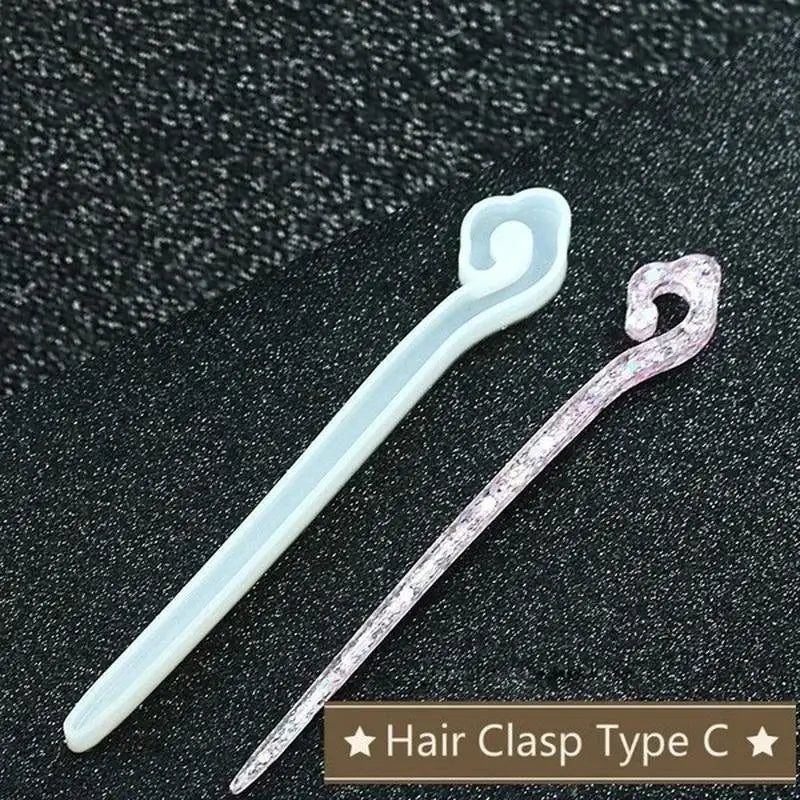 New Transparent Hairpin Silicone Special Mould For Resin DIY Hair Jewelry Making Mold Epoxy Resin Molds Ladies Hair Decorative