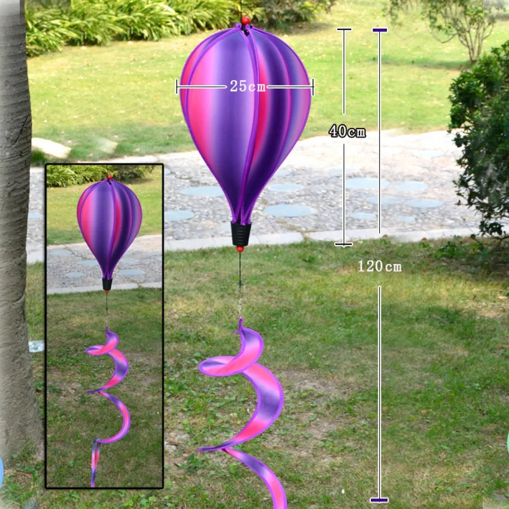 Plastic Hot Air Balloon Spinner Rainbow Color Multistyles Color-changing Film Wind Spinners 40cm Balloon Rotating Windmill