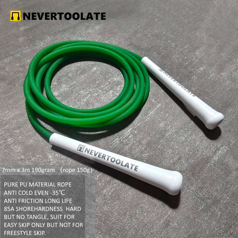 7mm diameter PVC AND PU MATERIAL ROPE LOW MIDDLE HIGHT TEMPERATURE 15.5cm long handle heavy skip jump skipping roep fitness