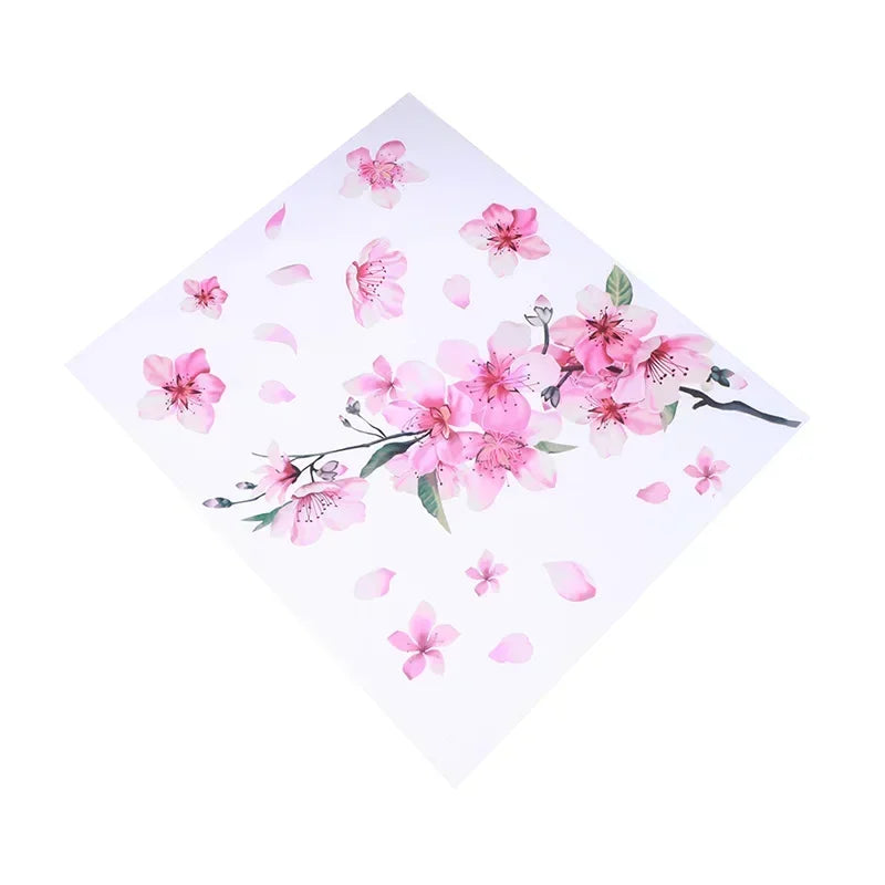Pink Cherry Blossom Floral Car Stickers Love Auto Vinyl Decal Bumper Window for Women Car Tuning Styling Accessories