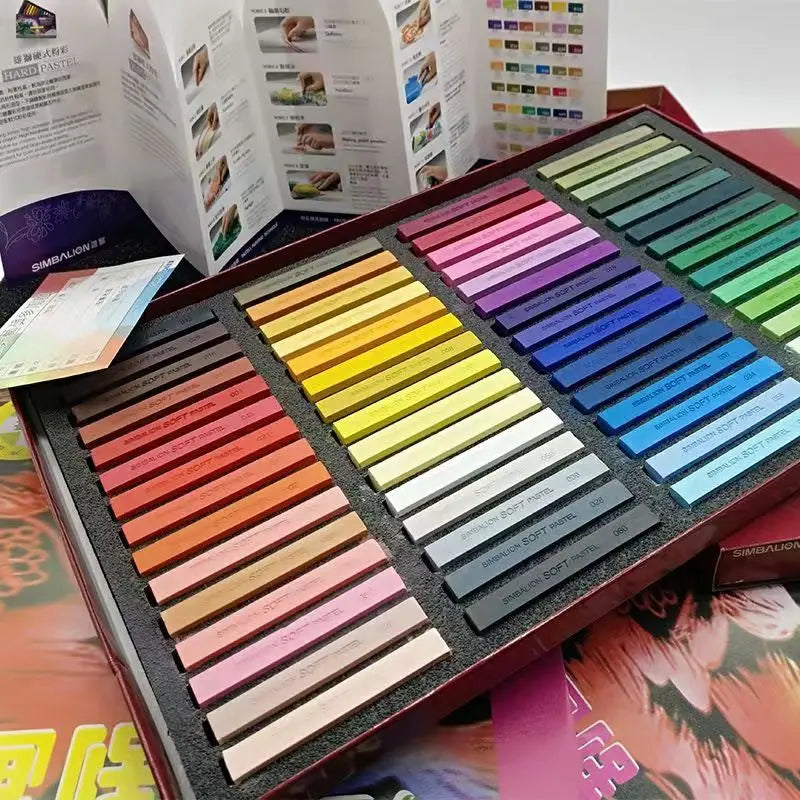 Student Soft Color Chalk 24/36/48/60 Powder Stick Set Artist Painting Chalk School Art Supplies Suitable for Beginners