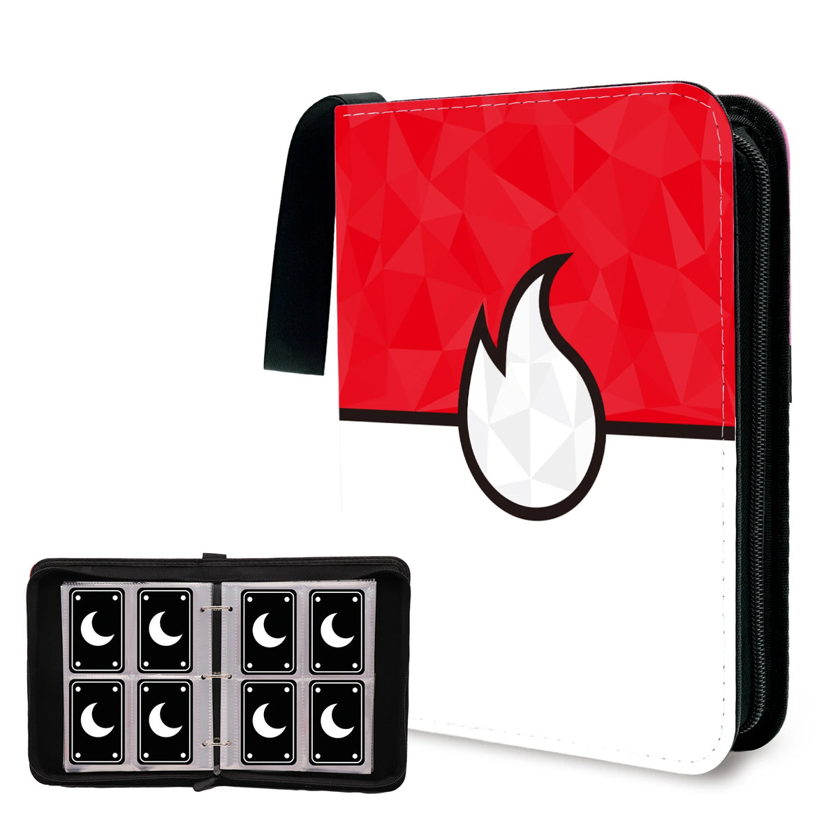 Donut 4 Pocket Card Binder Cartoon TCG Zipper Album Book Multi-Pocket Expandable Photo Collection File for Pokemon Card ID Badge