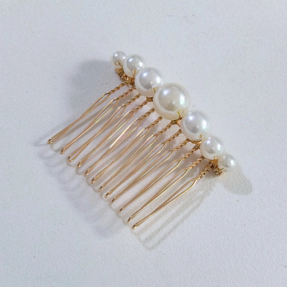 Pearl Crystal Hair Pins Comb Set Bridal Wedding Hair Accessories Handmade U-shaped Hairpins air Comb for Bridesmaids,Prom