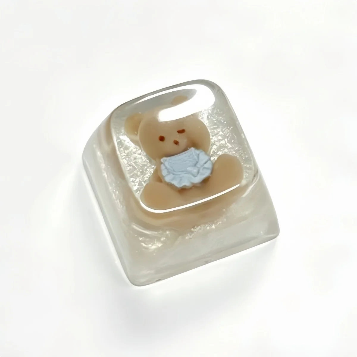 4pcs Cute Pixel Cat Transparent Keycap Custom Personalised Cartoon DIY Kawaii Keycaps for Cherry MX Switch Mechanical Keyboard