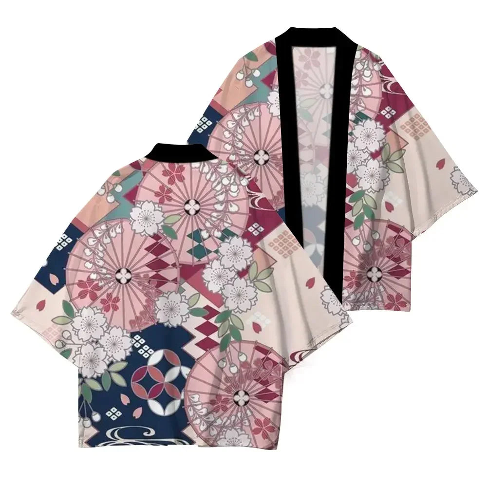 Cherry Blossom Half Sleeve Summer Kimono