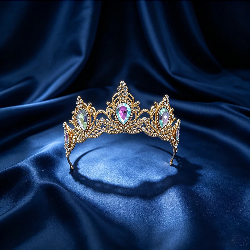 1pc Baroque Tiara Crown Rhinestone Princess Diadem Women Bridal Wedding Party Prom Birthday Hair Accessories Headband