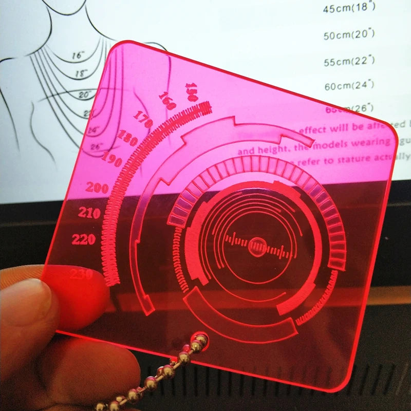 KUGUYS Futuristic Hacker Pendant Necklace for Women Acrylic Neon Green Pink Jewelry Chain Length 50cm/60cm/70cm