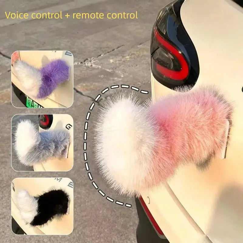 Car Electric Kawaii Tail Decoration Voice Controlled Cos Prop Fun Auto Exterior Decor for Vehicle Customization Gift Ideas