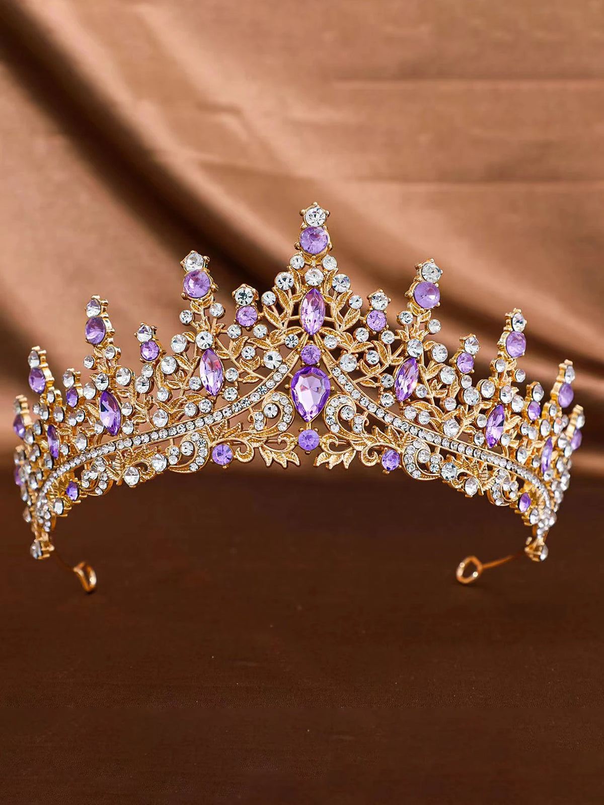European Baroque Style Heavy-Duty Full Diamond Crown Bridal Wedding Crown, Dinner Birthday Runway Show Diamond-Encrusted Hair Cr