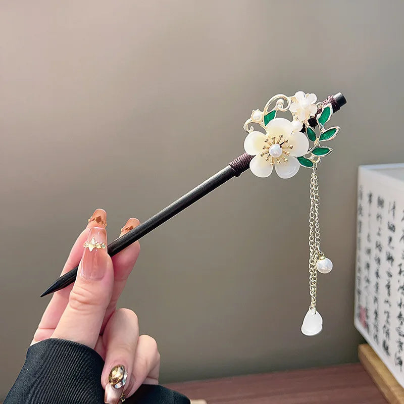 Antique Wooden Hairpin Women's Elegant Hair Stick New Chinese Style Simple Cheongsam Hairpin Headwear Jewelry Hair Accessories