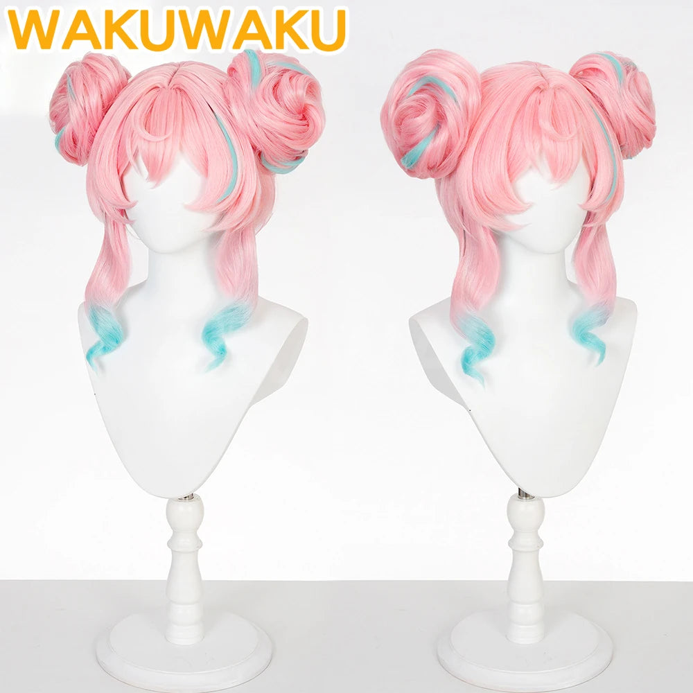 Hyacine Cosplay Wig Game Honkai: Star Rail WakuWaku HSR Halloween Women Pink Hair Hyacine Warm Cotton Skies Cosplay Wig