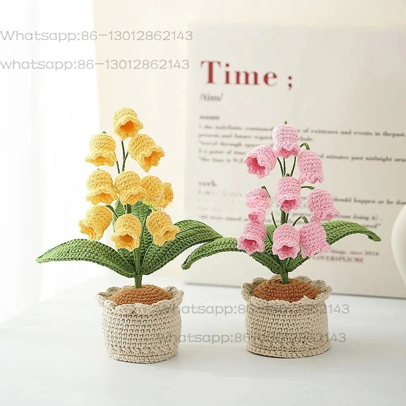 Crocheted Lily Valley Simulated Bonsai Home Decoration
