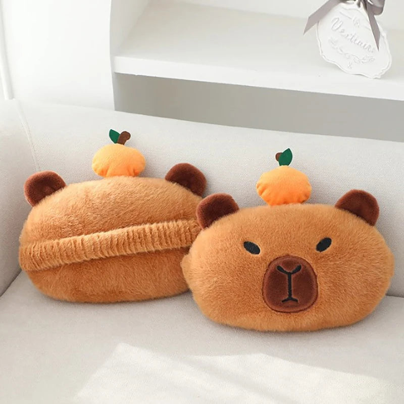 Car Headrest Neck Pillow Capybara Plush Shoulder Protection Cute Tissue Box Kawaii Car Decoration Of Car Supplies Plushie Gift