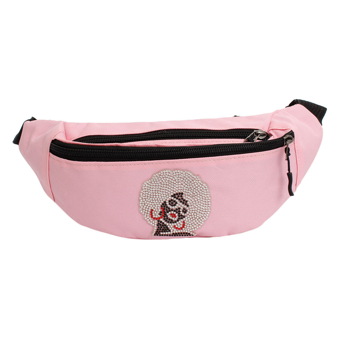 Women’s Fanny Pack Pink Afro Rhinestone