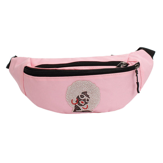 Women’s Fanny Pack Pink Afro Rhinestone