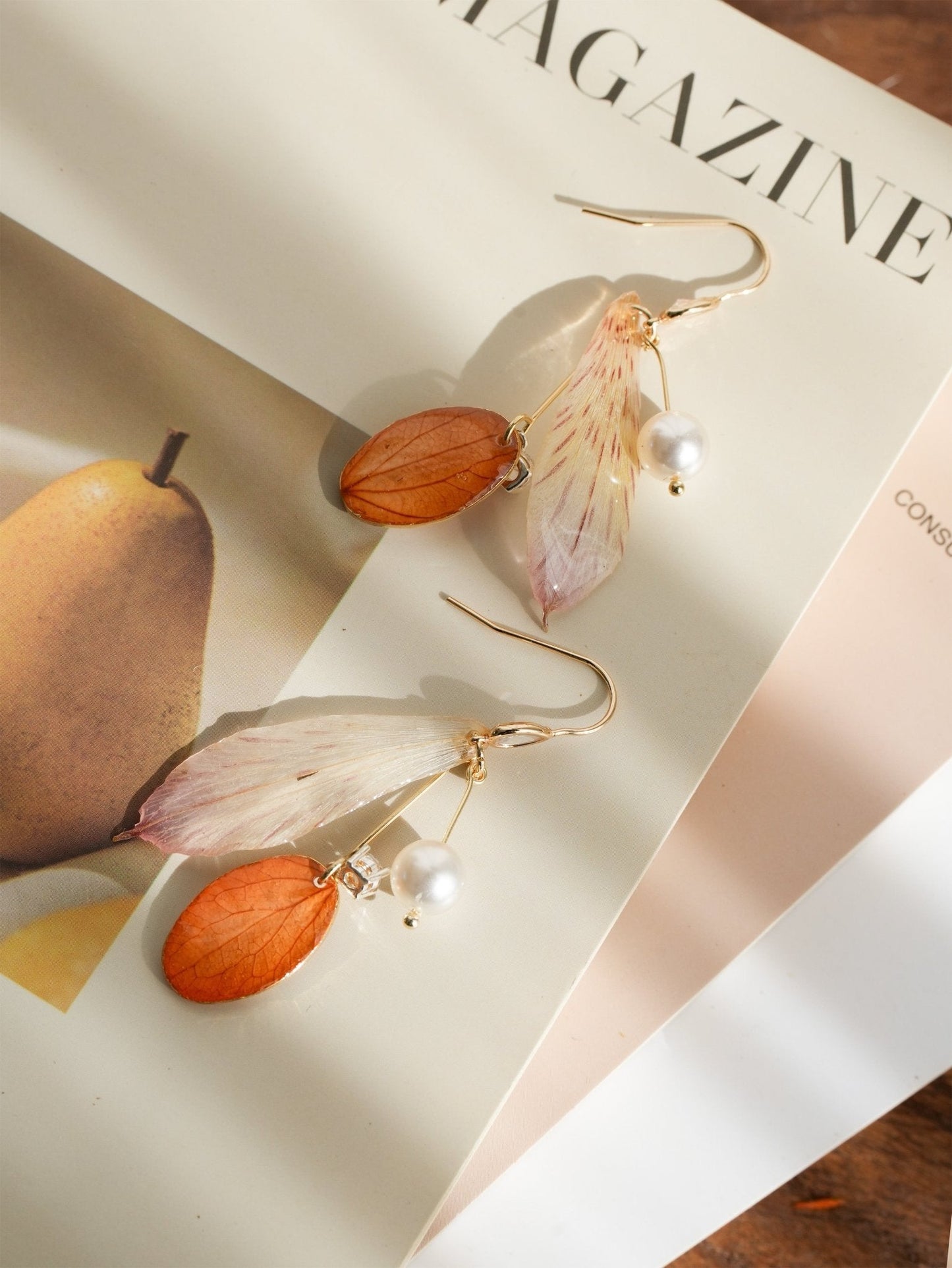 "Fairy Wings" Real Alstroemeria Petal Earrings