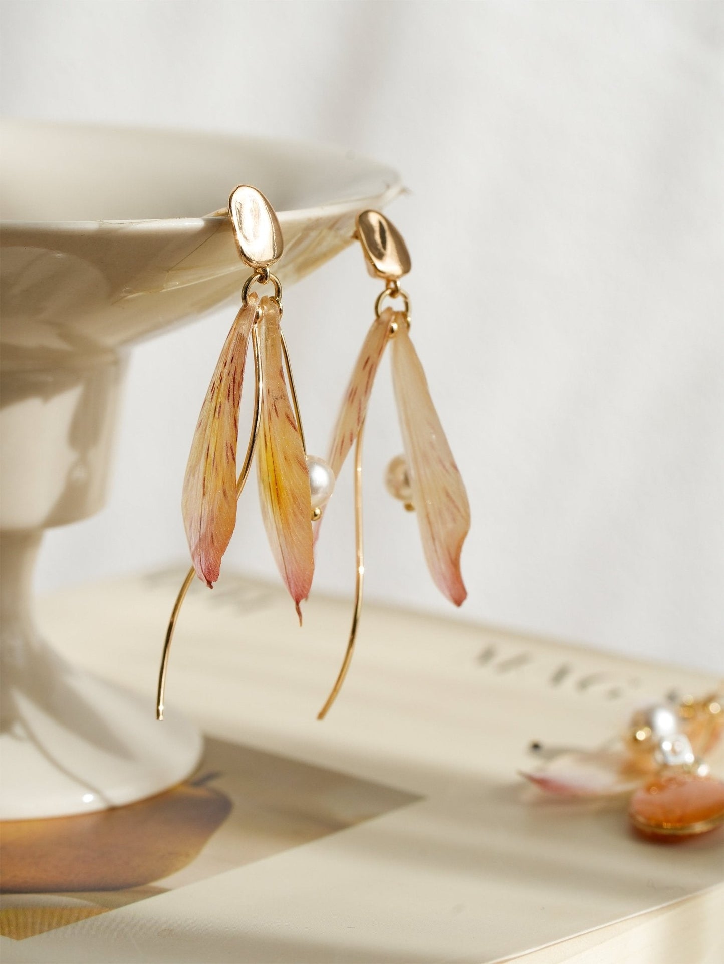 "Fairy Wings" Real Alstroemeria Petal Earrings