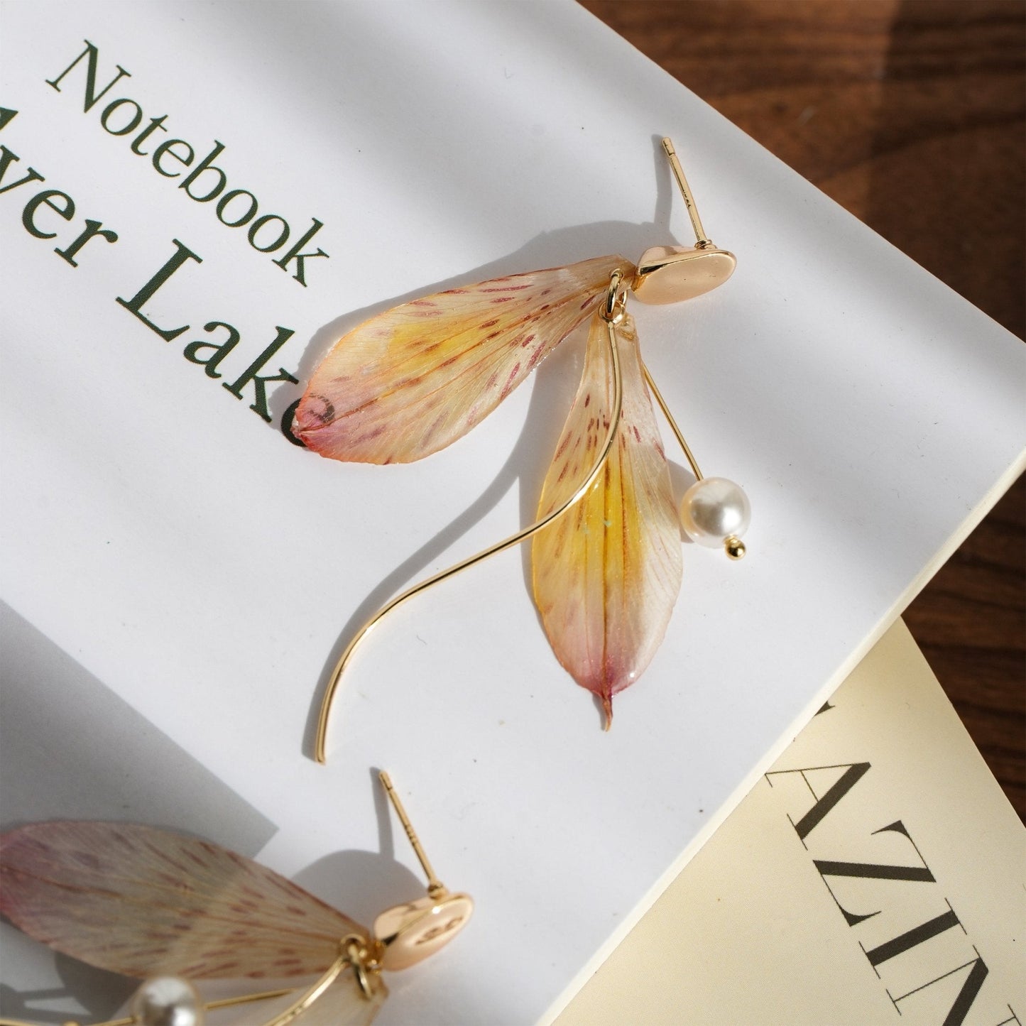 "Fairy Wings" Real Alstroemeria Petal Earrings