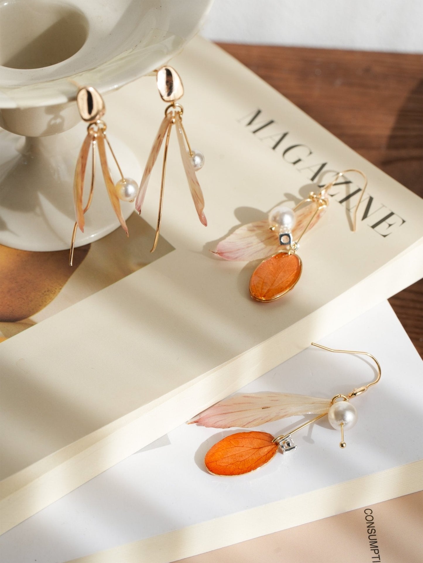 "Fairy Wings" Real Alstroemeria Petal Earrings