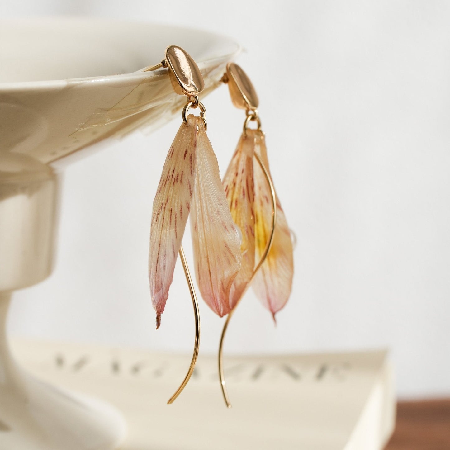 "Fairy Wings" Real Alstroemeria Petal Earrings