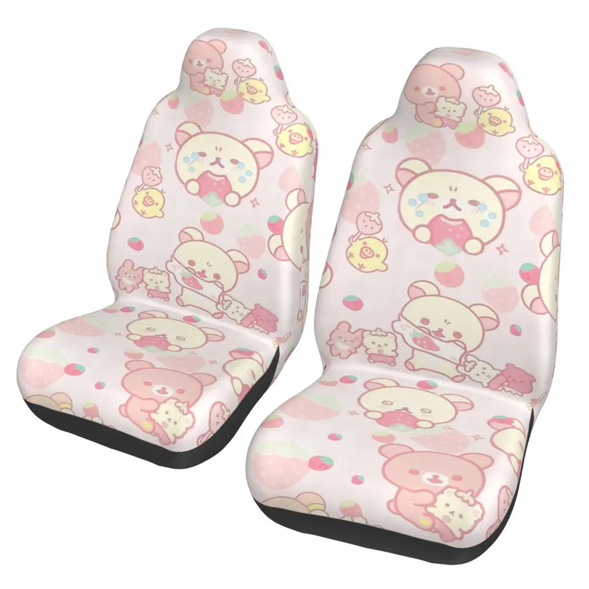 Pink Rilakkumas Zoo Universal Car Seat Covers Fiber Fishing