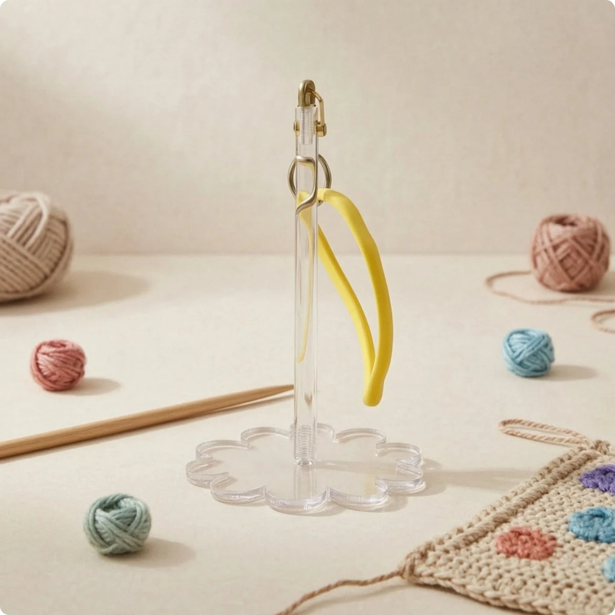 Portable Yarn Holder with Hand Loop Upright Yarn Holder with Flower Base Craft Organizer Compact Handsunrestricted