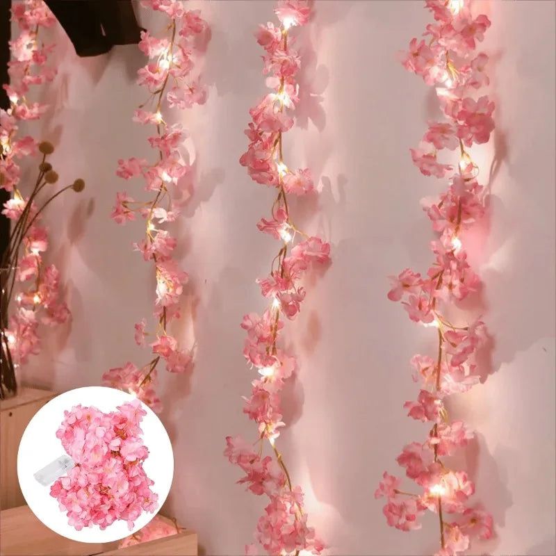 Artificial Cherry Blossom Vine Fairy Light LED String Light