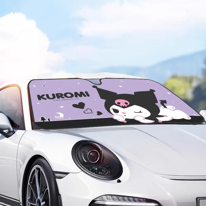 Hello Kitty Car Solar Protection Heated Windshield Sunshade Car Window Windscreen Cover Sun Shade Auto Sun Visor Car-covers