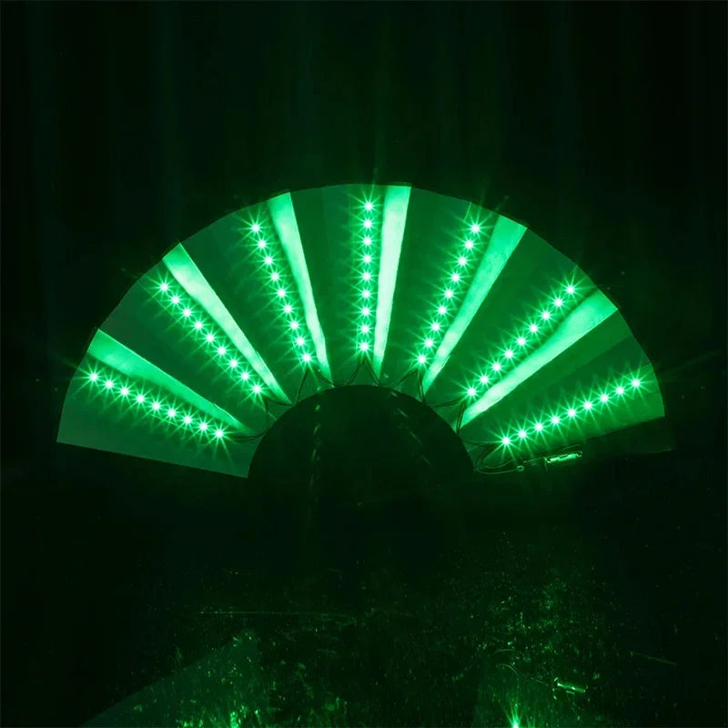 GlowFan Pro Original LED Light Up Folding Hand Fan, Portable Luminous Handheld Fan for Party Decoration