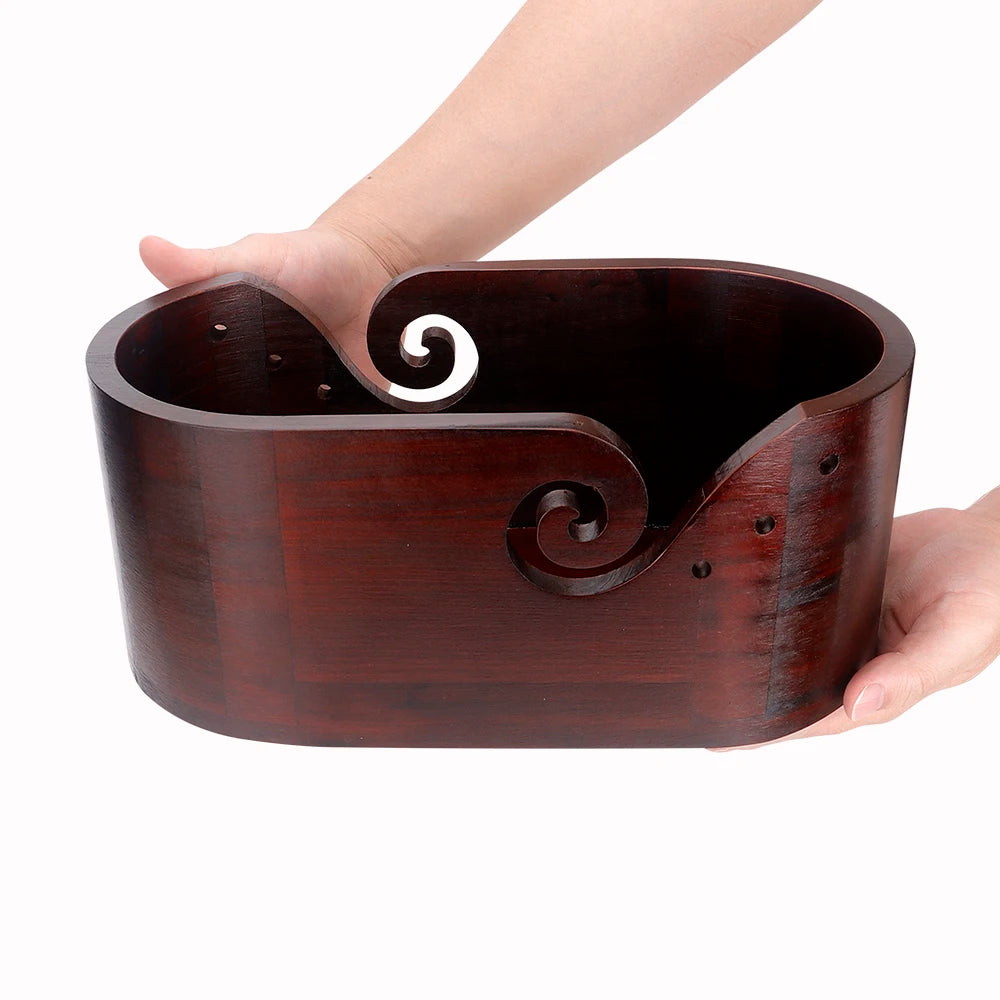 Large Capacity Wooden Yarn Bowl, Perfect for DIY Knitting & Crochet Projects, Ideal Home Storage Solution, Knitting Lovers Gift