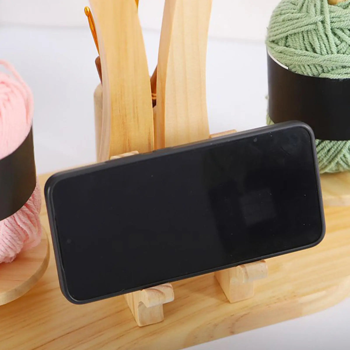 Yarn Holder For Crocheting Magnetic Yarn Holder For Knitting And Crocheting Wooden Spinner Stand Dispenser For Birthdays