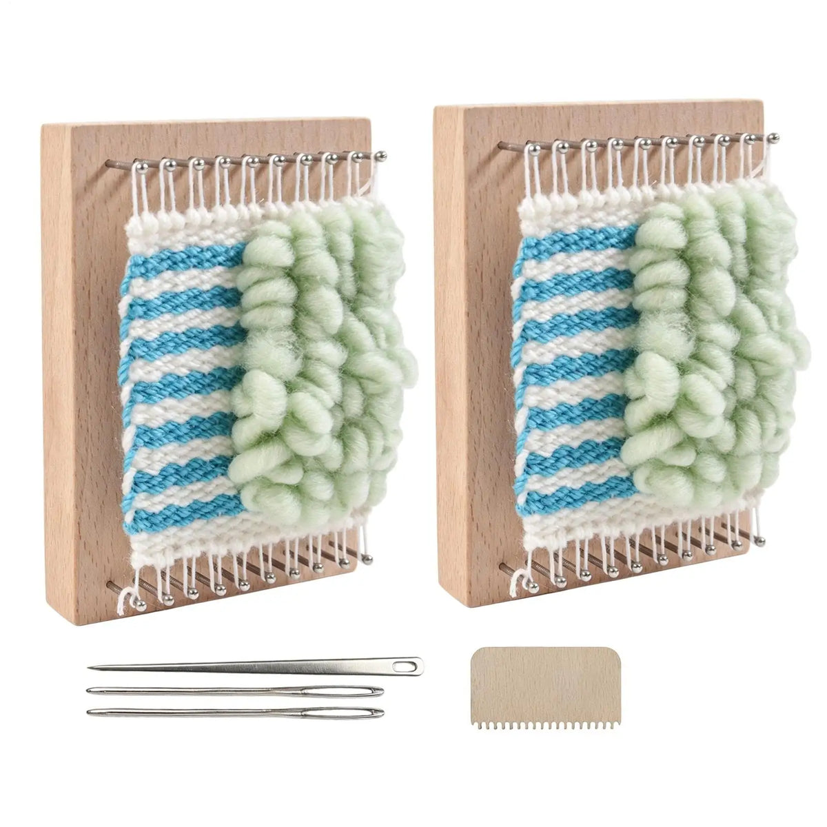 2pcs Mini Weaving Weaving Yarn Tool Standing DIY Weaving Chunky Knitting Board Portable Wooden Mini Knitting Board For Blanket