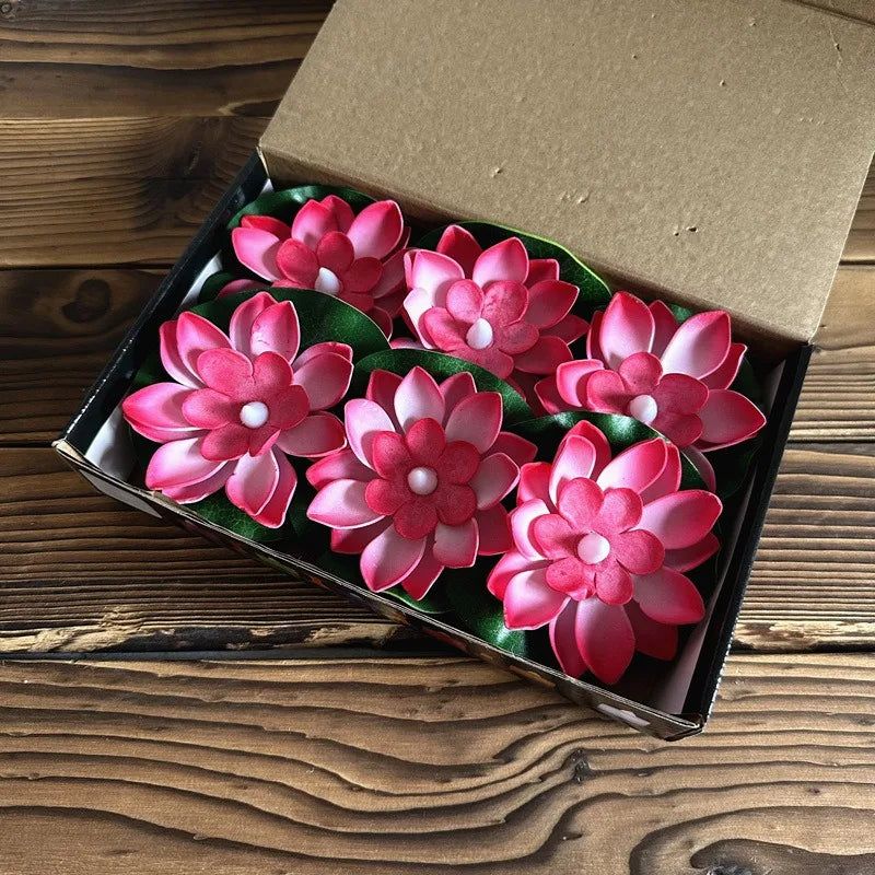 1PC/6PCS LED Lotus Night Lamp Floating Water Sensor Flower Lamp Garden Tank Decor Festive Party Accessories Wishing Lotus Light