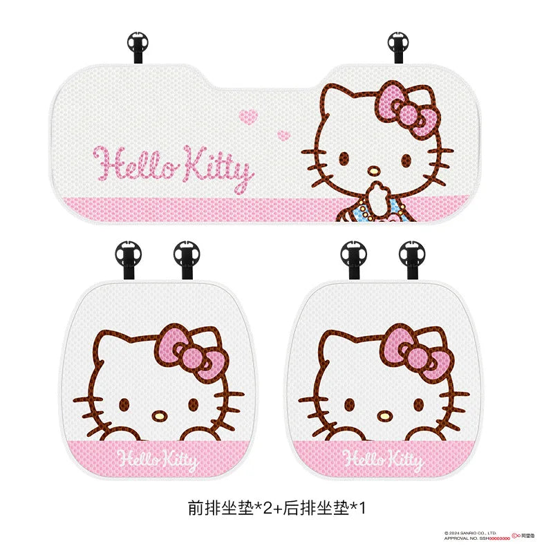 Hello Kitty Car Seat Covers Four Seasons Front/Rear Seat Protector Car Seat Cushion Pad Mat Auto Interior Accessories Universal