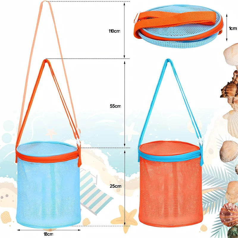 Net Yarn Shell Storage Bags Child Portable Beach Swimming Clothing Storage Bag Multifunctional Travel Storage Bag Cosmetic Bag