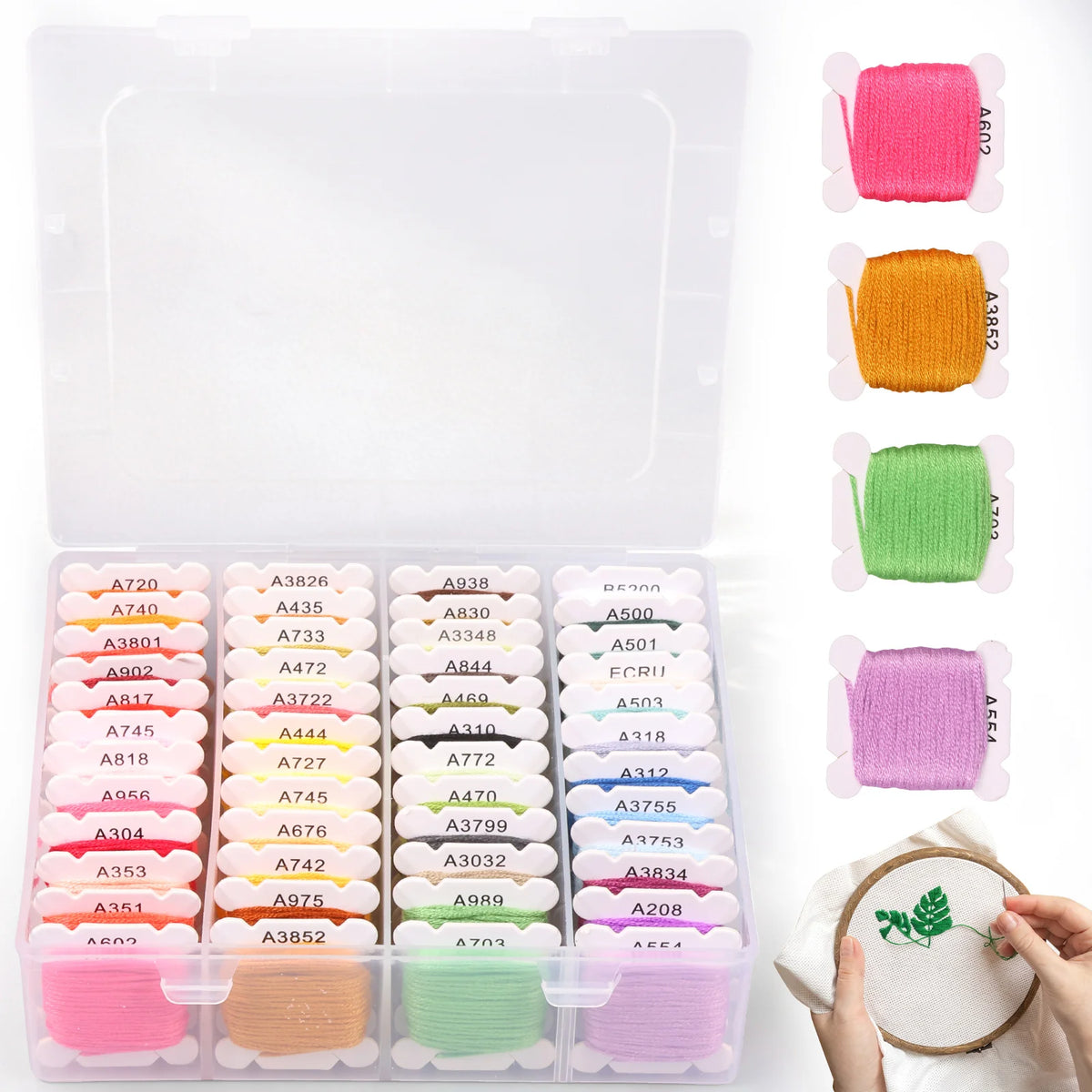 48/72 Color Embroidery Thread DIY Embroidery Yarn For Sewing Embroidery Floss Cross Stitch Thread Set With Organizer Box Threads