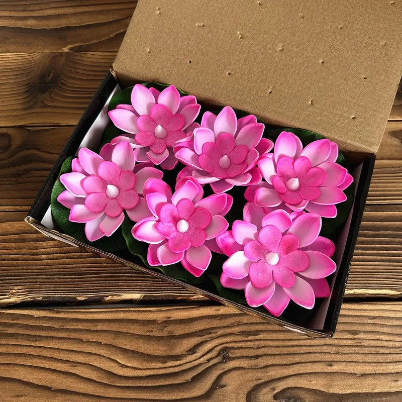 1PC/6PCS LED Lotus Night Lamp Floating Water Sensor Flower Lamp Garden Tank Decor Festive Party Accessories Wishing Lotus Light