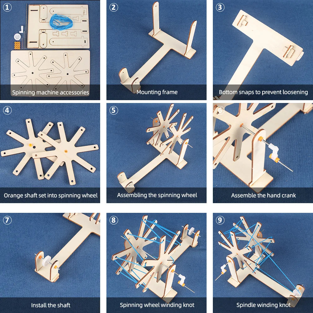 DIY Small Wooden Weaving Loom Kit Hand-Woven Tools Multifunctional Woven Set Craft Yarn Hand Scarf Knitting Machine-Mini Size