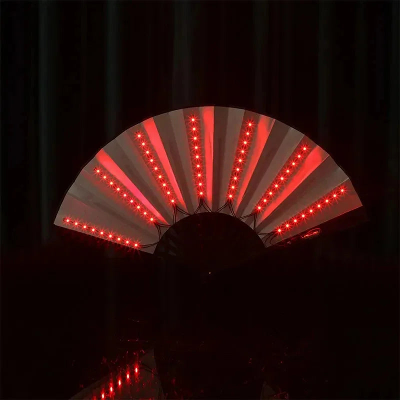 GlowFan Pro Original LED Light Up Folding Hand Fan, Portable Luminous Handheld Fan for Party Decoration