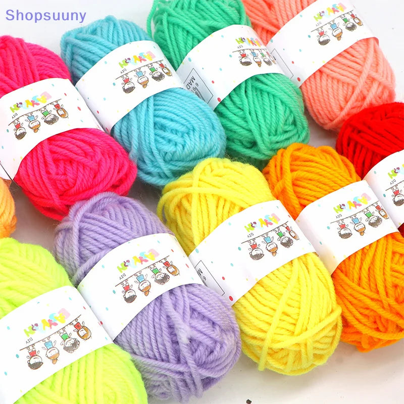 [SU]12Pcs Soft Warm DIY Cotton Wool Threads Soft Yarn Fine Quality Hand-Knitting Thread For Handmade Knitting Crochet Yarn[SU]
