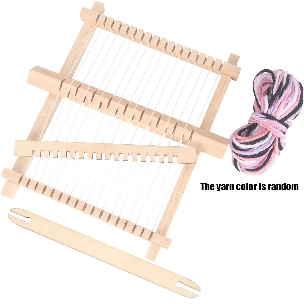 DIY Small Wooden Weaving Loom Kit Hand-Woven Tools Multifunctional Woven Set Craft Yarn Hand Scarf Knitting Machine-Mini Size