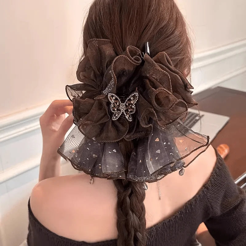 French Butterfly Claw Clip Ruffled Design