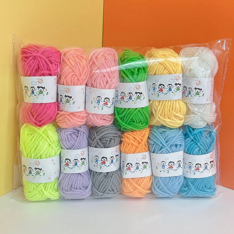 [SU]12Pcs Soft Warm DIY Cotton Wool Threads Soft Yarn Fine Quality Hand-Knitting Thread For Handmade Knitting Crochet Yarn[SU]